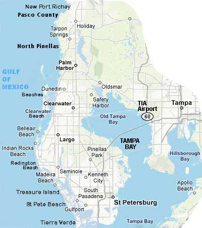 Pinellas County Map. Pinellas County is a peninsula